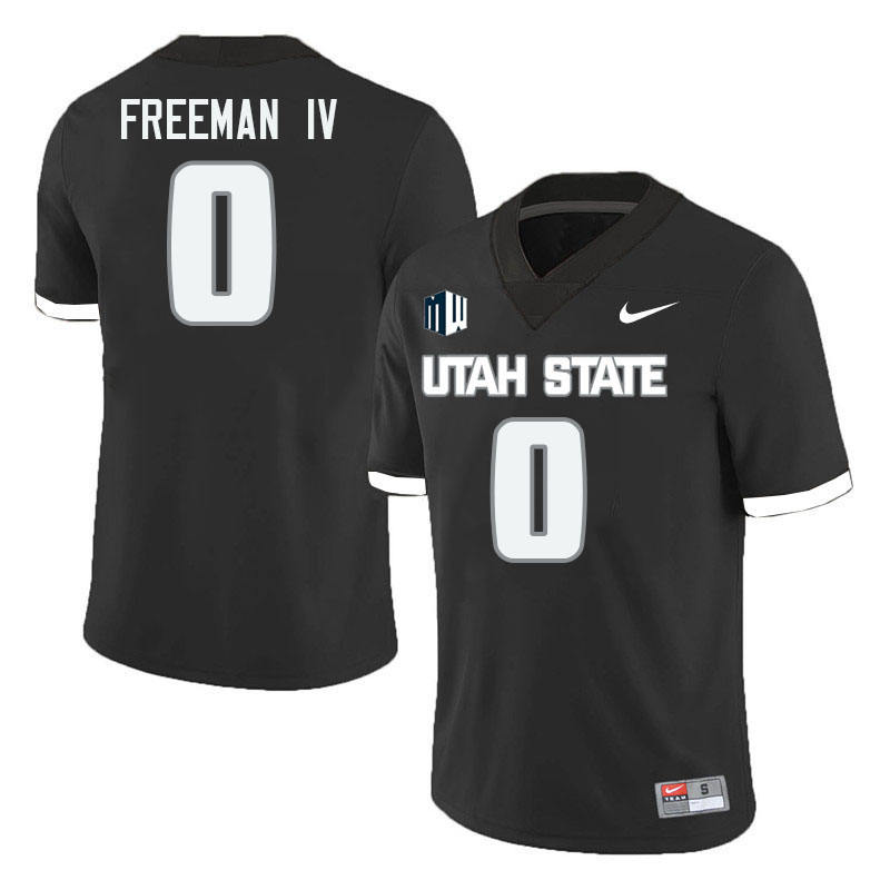 Utah State Aggies #0 Robert Freeman IV College Football Jerseys Stitched-Black